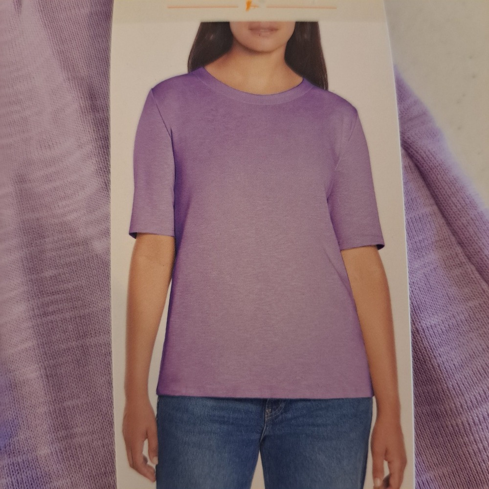 Orvis Womens Slub Tee M Purple NWT Slub Pima Cotton Crew Neck 1733-140